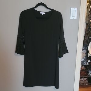 Elegant Black Long Sleeve Dress with Lace Details